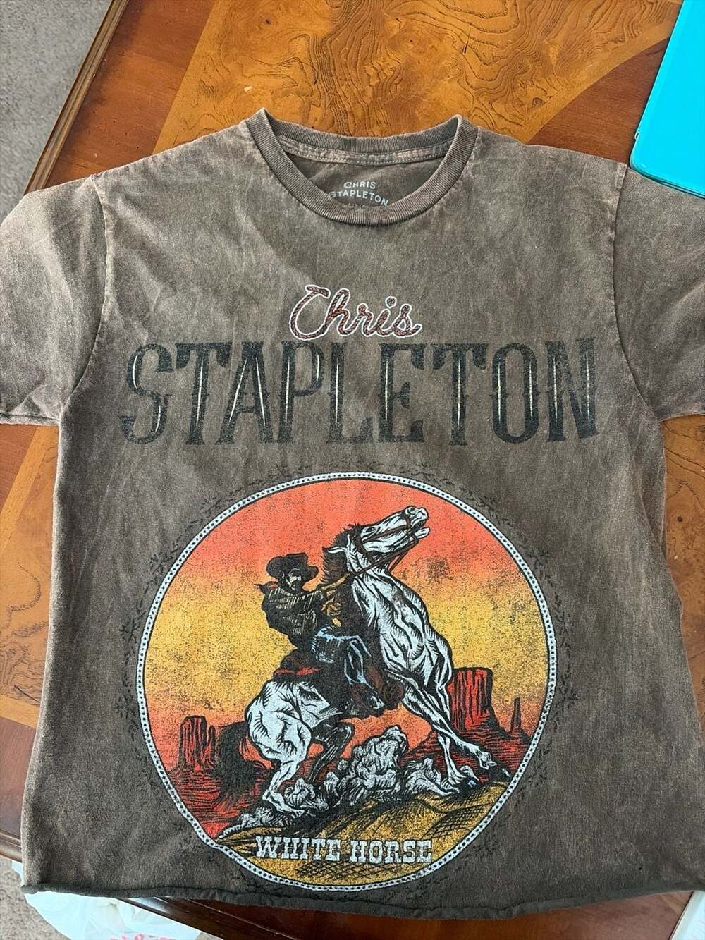 Chris Stapleton White Horse Mineral Wash Graphic Tee Shirt